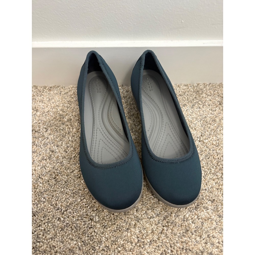 Crocs Women's Blue Wedge Slip On Shoes